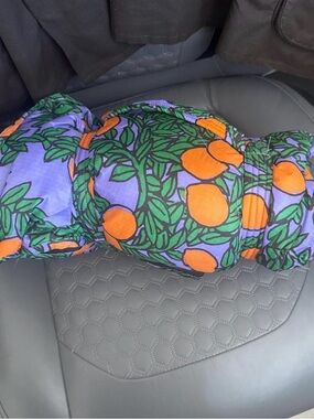 Baggu puffy picnic blanket in orange print